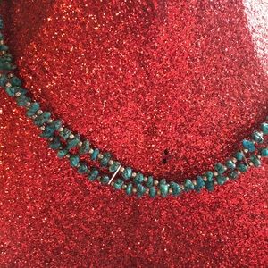 Sea foam turquoise and sterling silver necklace.